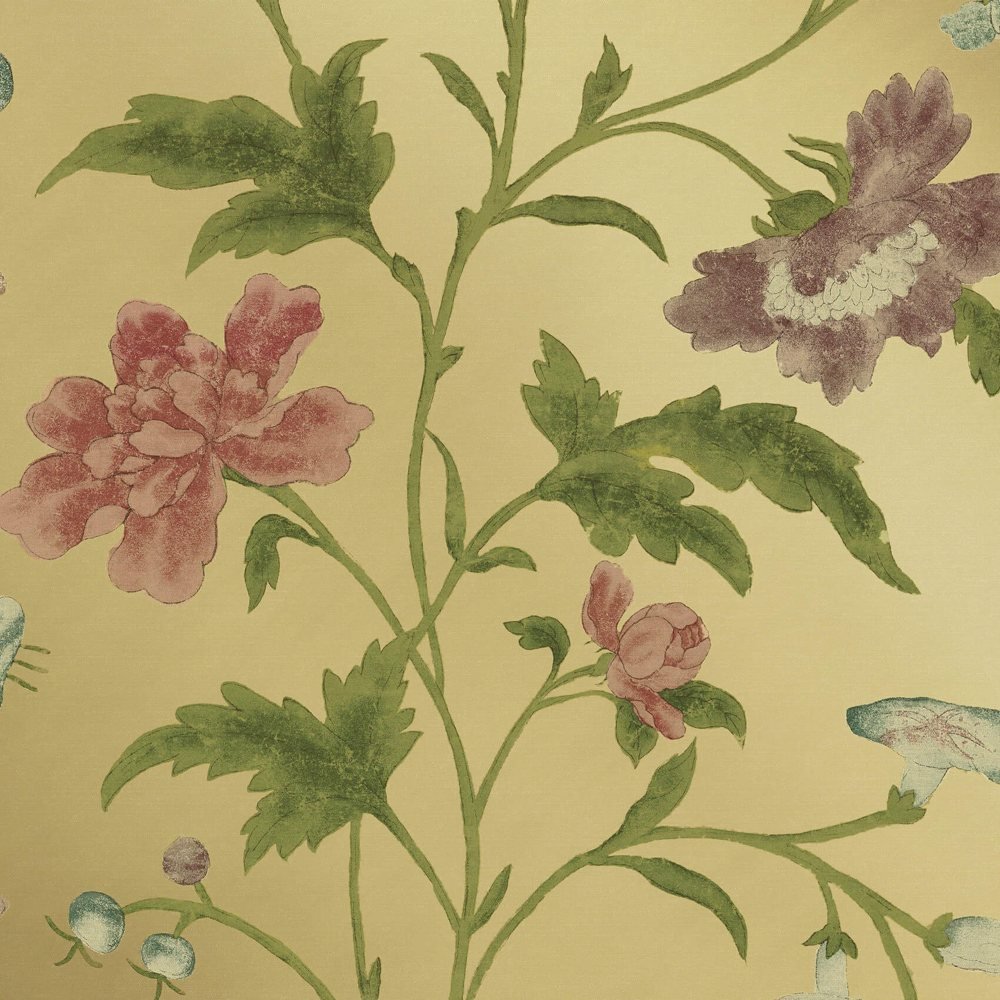 Little Greene Tapete China Rose – Emerald Lustre, 1 Rolle