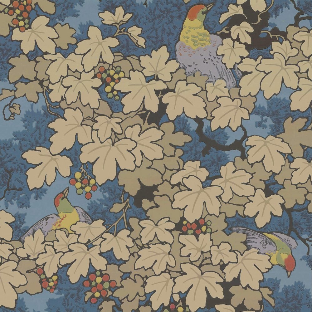 Little Greene Tapete Vine – Bleu, 1 Rolle