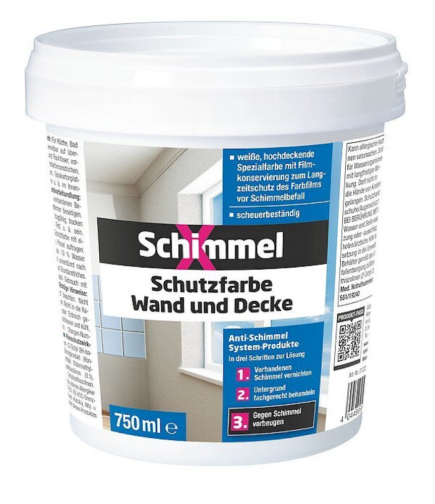 unbekannt SchimmelX Schutzfarbe für Wand und Decke, 750 ml